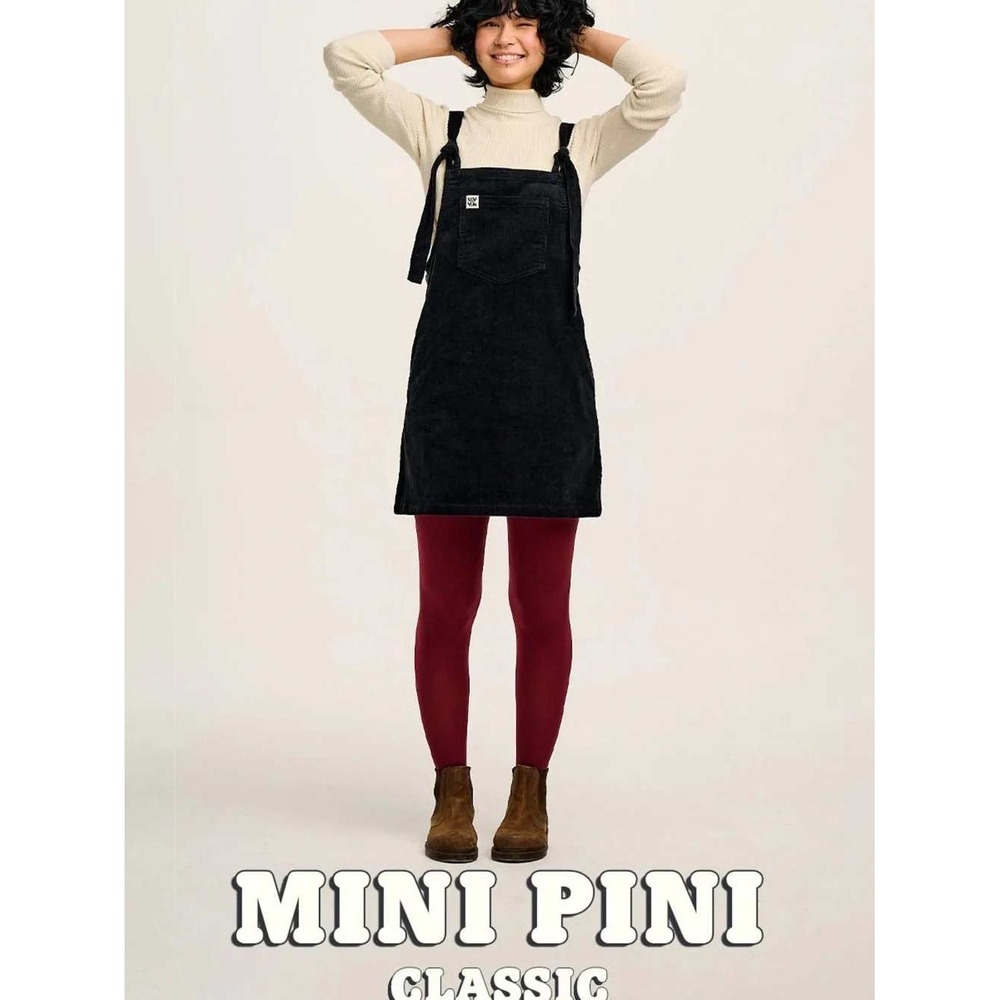 Lucy & Yak Mini Pini Dress Black Corduroy Pinafore Organic Cotton Small